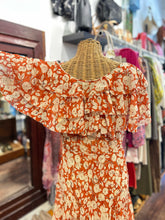 Load image into Gallery viewer, DOEN Orange &amp; Cream Silk Floral Flowy NWT Dress

