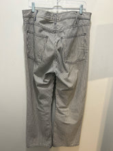 Load image into Gallery viewer, Nili Lotan White &amp; Indigo Cotton hickory stripe low rise relaxed fit Jeans
