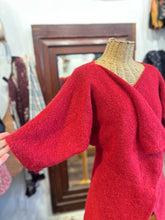 Load image into Gallery viewer, Crea Concept Red alpaca blend Cropped Open front Sweater, Size 38
