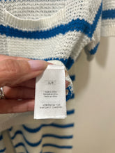 Load image into Gallery viewer, onia white &amp; blue Linen Stripe NWT pant 2 piece
