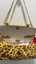 Load image into Gallery viewer, Stuart Weitzman Yellow patent leather Leopard Size Medium shoulder Purse

