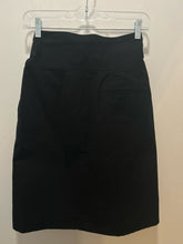 Load image into Gallery viewer, CHLOE Black Cotton buckle detail Knee Skirt
