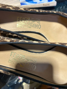 Ferragamo Brown Ponyhair Size 6 heeled flat Bow Shoe