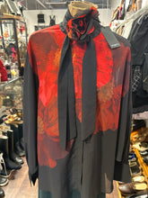 Load image into Gallery viewer, Ungaro Red Poly Floral Longsleeve NWT Top
