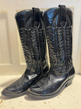 Load image into Gallery viewer, Golden Goose Black Shiny Leather Western Style Tall Boot,Size 37
