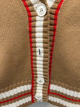 Load image into Gallery viewer, Wales Bonner Camel Wool Blend striped Button up cardigan, As Is-missing button, Size S
