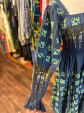 Load image into Gallery viewer, Hunter Bell Blue &amp; Green Cotton Blend Geometric smocked detail AS IS(zipper) Dress, Size L
