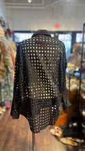 Load image into Gallery viewer, Solid &amp; Stripe Black Cotton eyelet Longsleeve Buttons Top
