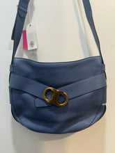 Load image into Gallery viewer, Tory Burch Periwinkle Leather gold buckle crossbody Purse
