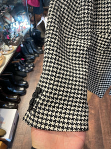 Veronica Beard Black & White Wool Houndstooth removable collar Blazer, Size 6