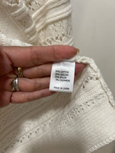 Load image into Gallery viewer, la ligne Cream Cotton Blend Pointelle cardigan Sweater
