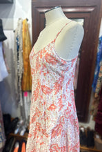 Load image into Gallery viewer, Kerry Cassill coral &amp; beige Cotton Floral Spaghetti strap Dress
