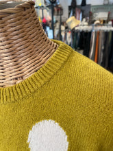 Load image into Gallery viewer, Two Danes mustard &amp; cream Wool Polka Dot Long sleeve Sweater, Size S
