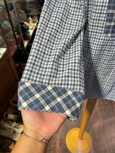 Load image into Gallery viewer, TWP Blue &amp; White Cotton Checkered Button up Top, Size M
