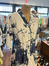 Load image into Gallery viewer, amato rizzi beige &amp; blue Cotton Blend Abstract Shirt Dress oversized Dress
