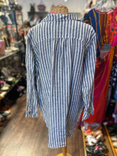 Load image into Gallery viewer, CP Shades Blue &amp; White Linen Stripe Tunic style Top
