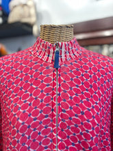 Load image into Gallery viewer, in bed with you pink, blue, white Wool Print Zip Up Jacket
