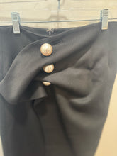 Load image into Gallery viewer, KIMHEKIM Black Polyester Blend W/Pearls button closure Body Con Skirt, Size 34
