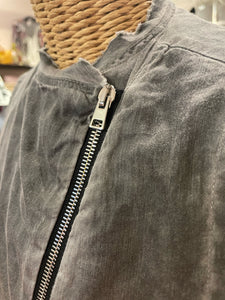 Lost & Found Gray Cotton Zip & Button Up Vest, Size S