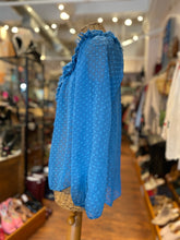 Load image into Gallery viewer, Rebecca Taylor Blue Polyester Polka Dot Sheer Layered Top, Size 4
