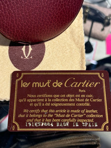 Cartier Vintage Ox Blood Leather coin purse, Original box and Authentication Card