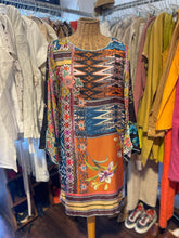 Load image into Gallery viewer, Johnny Was multicolor Silk Printed bell sleeve Dress, Size M
