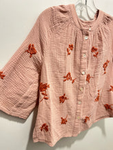 Load image into Gallery viewer, Wrap London Pink &amp; Orange 100% cotton floral embroidery Longsleeve Top, Size 4
