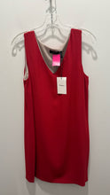 Load image into Gallery viewer, Theory Red Acetate Sleeveless V cut Dress
