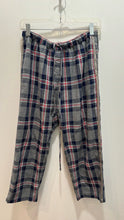 Load image into Gallery viewer, XIRENA grey &amp; blue multi Cotton Plaid Drawstring sparkle accent Pant, Size S
