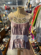 Load image into Gallery viewer, Nataya Blush Rayon floral embellished Sleeveless velvet Top, Size L
