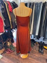 Load image into Gallery viewer, jnsq Orange Velvet Thin Strap W/Ruching Long Dress, Size 6
