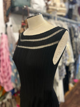 Load image into Gallery viewer, Veeca Black crinkle fabric sheer accents Sleeveless Dress, Size XS
