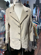 Load image into Gallery viewer, Erica Tanov Cream Cotton Velvet Silk lined Blazer NWT! Current!, Size 4=XL
