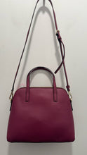 Load image into Gallery viewer, Kate Spade Plum Leather bow accent hand bag Purse
