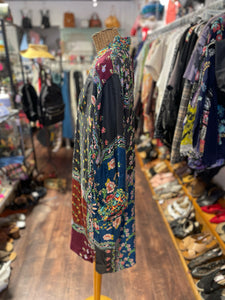Johnny Was multicolor Silk Printed Dress, Size M