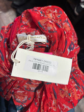 Load image into Gallery viewer, Natalie Martin Red Viscose Floral shortsleeve NWT Dress
