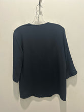 Load image into Gallery viewer, Peter Cohen Navy Silk Short sleeve Top, Size P
