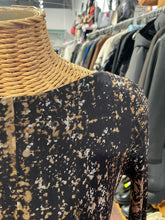 Load image into Gallery viewer, FUZZI Black &amp; Tan polyamide Abstract Cowl neck longsleeve Dress, Size L
