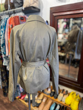 Load image into Gallery viewer, EAVES Khaki cotton &amp; poly belted thick scarf included Jacket, Size S NWT
