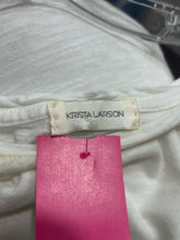Load image into Gallery viewer, Krista Larson white, yellow, &amp; green Cotton Bird long sleeve Top
