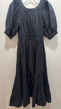Load image into Gallery viewer, Ulla Johnson Black Cotton Tiered puff sleeve Dress, Size 4
