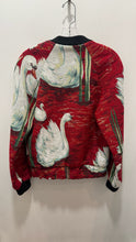 Load image into Gallery viewer, Victoria,Victoria Beckham green, white&amp;red Acrylic Blend swan Bomber Jacket, Size 4
