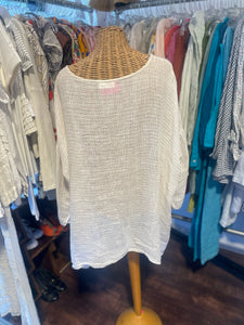 CP Shades off beige Linen Longsleeve Top, Size M