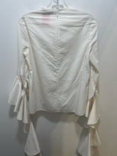 Load image into Gallery viewer, Ellery White swirled sleeve Cropped dramatic Top
