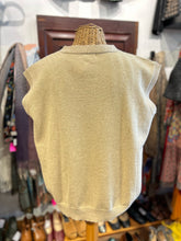 Load image into Gallery viewer, Frances Valentine Gold Wool Blend glitter Bow Tie knit Top, Size XL
