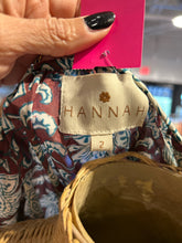 Load image into Gallery viewer, Hannah Artwear brown &amp; turquoise 100% silk Floral Top, Size 2=Medium
