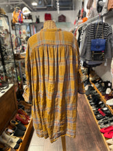 Load image into Gallery viewer, Ichi Antiguites yellow, multi Linen Plaid Relaxed Fit Button Up Dress, Size M/L
