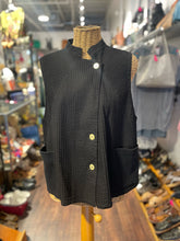 Load image into Gallery viewer, Yacco Maricard Black 100% cotton Assymetrical Buttons Avant-Garde Top, Size 2=M
