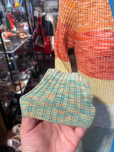 Load image into Gallery viewer, STAUD Blue/Orange Rayon color block Ribbed Dress, Size L
