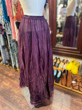 Load image into Gallery viewer, Anett Rostel Eggplant Silk sheer Elastic Waist high low Skirt, Size 36
